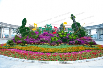 曲江新区节日景观提升之生态城市立体绿雕景观案例
